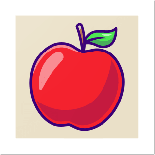 Apple Fruit Cartoon Posters and Art